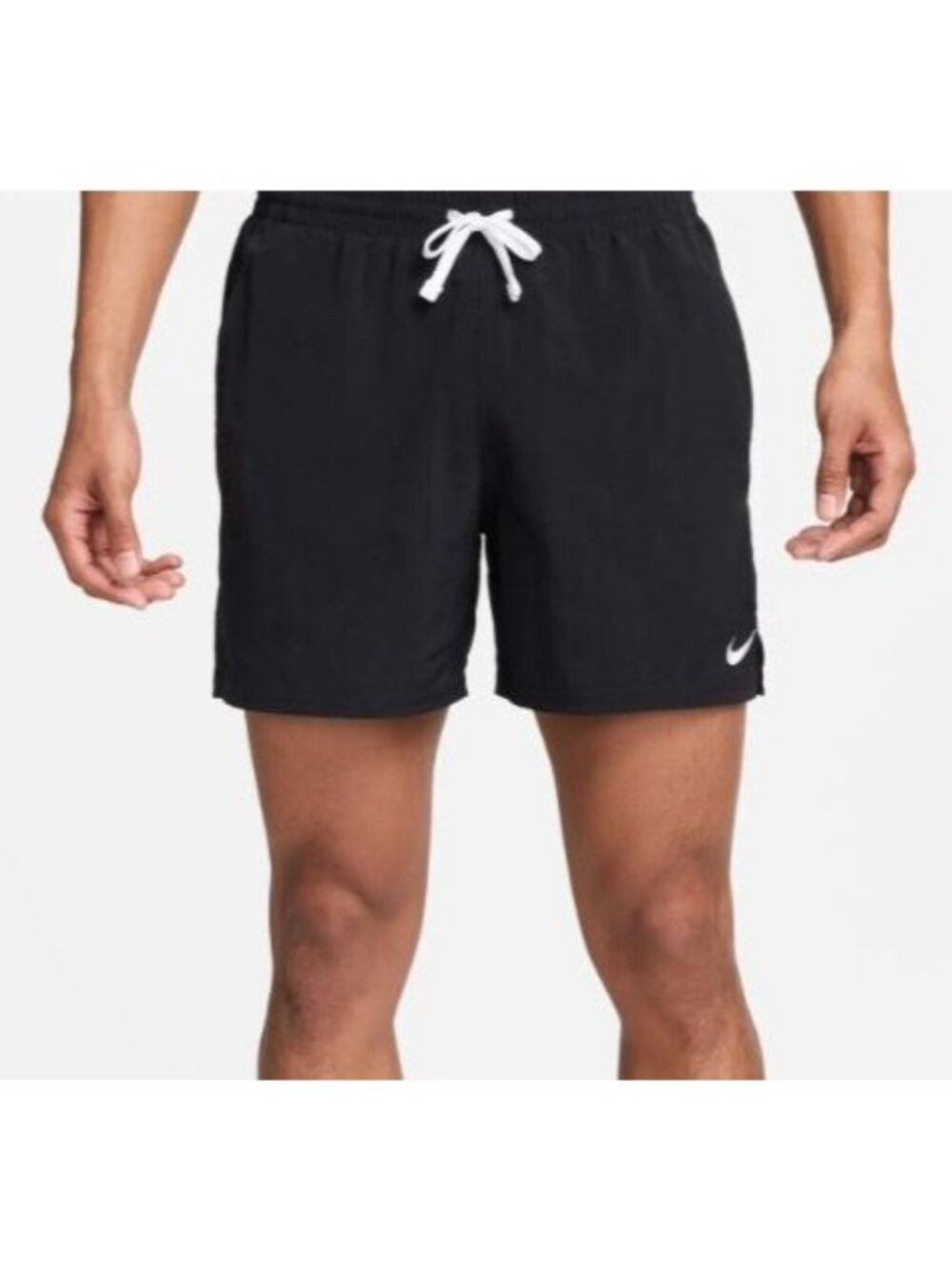 Nike Swim Solid Icon 5" Volley Shorts Black/White NESSE495-001 Men's Medium NWT
